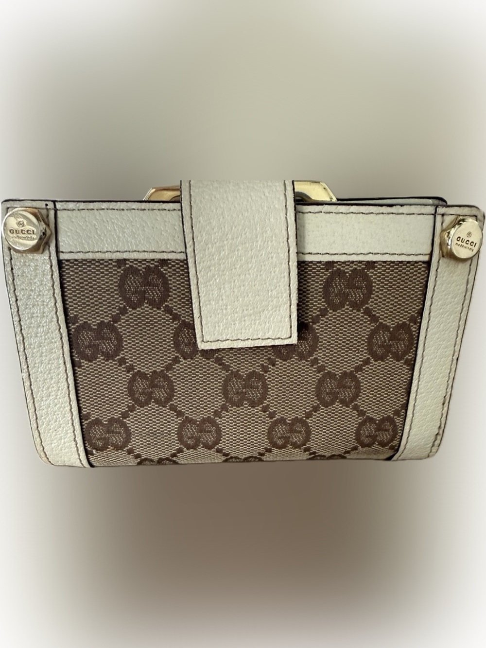 Vintage Gucci rare 154163 2118 French Kiss-lock Wallet